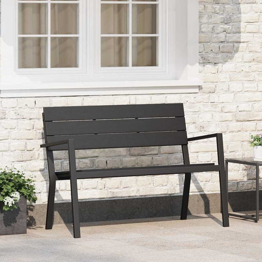 Trädgårdsbänk Metall Svart 118 x 54 x 77cm Stål