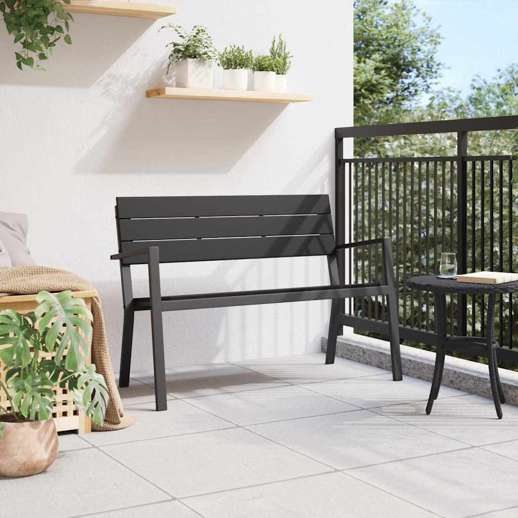 Trädgårdsbänk Metall Svart 118 x 54 x 77cm Stål