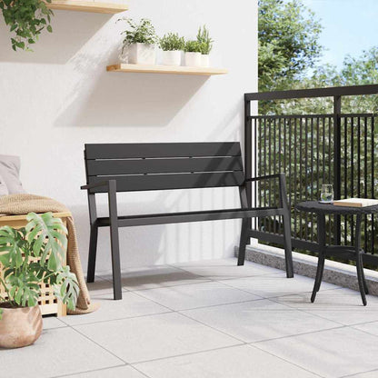 Trädgårdsbänk Metall Svart 118 x 54 x 77cm Stål