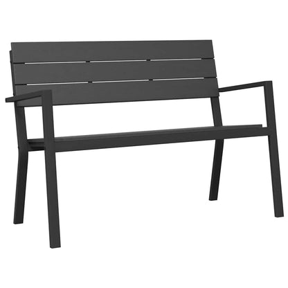 Trädgårdsbänk Metall Svart 118 x 54 x 77cm Stål