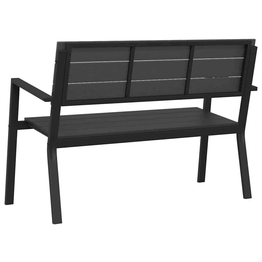 Trädgårdsbänk Metall Svart 118 x 54 x 77cm Stål