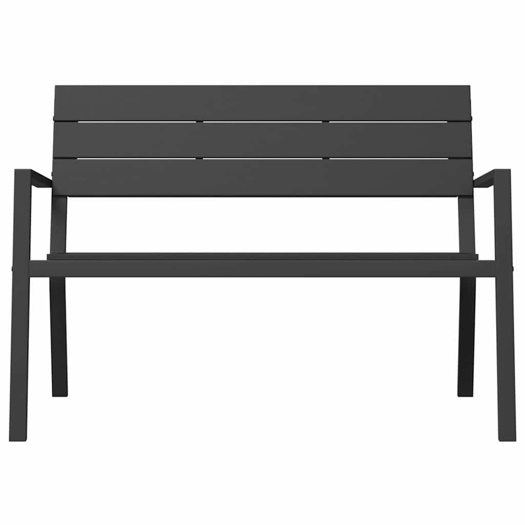 Trädgårdsbänk Metall Svart 118 x 54 x 77cm Stål