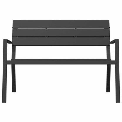 Trädgårdsbänk Metall Svart 118 x 54 x 77cm Stål