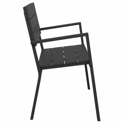 Trädgårdsbänk Metall Svart 118 x 54 x 77cm Stål