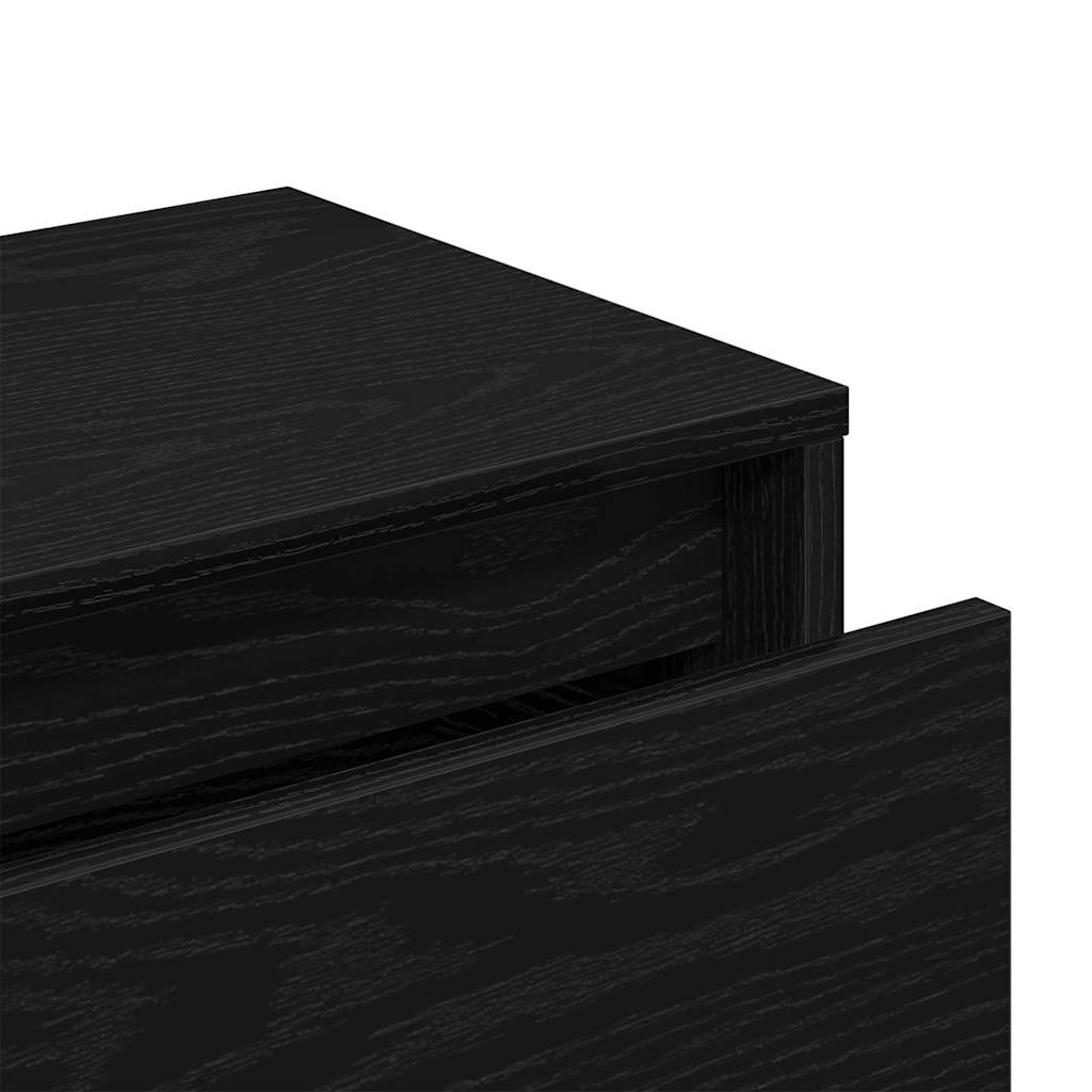 Hallmöbelset 5 pcs Svart Ek och Silver Konstruerat trä