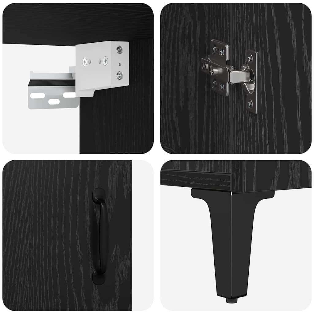 Skänk Svart Ek 69.5 x 32.5 x 180 cm