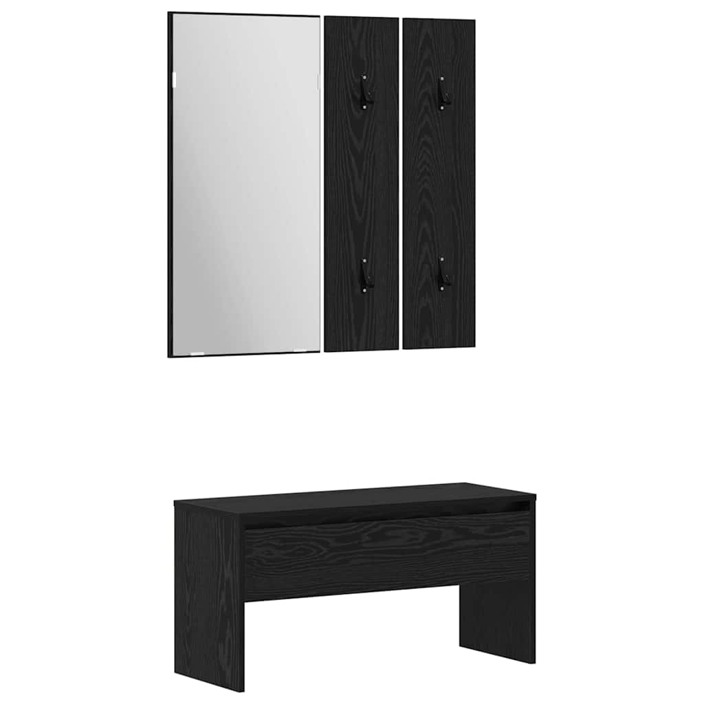 Hallmöbel Väggmonterad med spegel 6 pcs