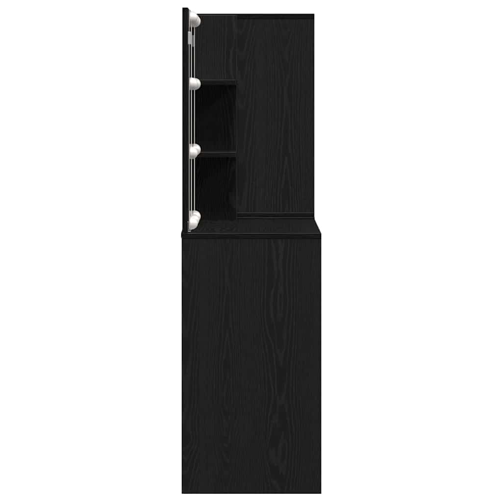 Sminkbord Set Svart Ek 140 x 40 x 140 cm Konstruerat trä