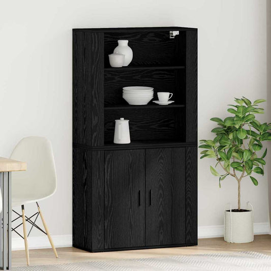 Skåp Svart Ek 80 x 33 x 150 cm