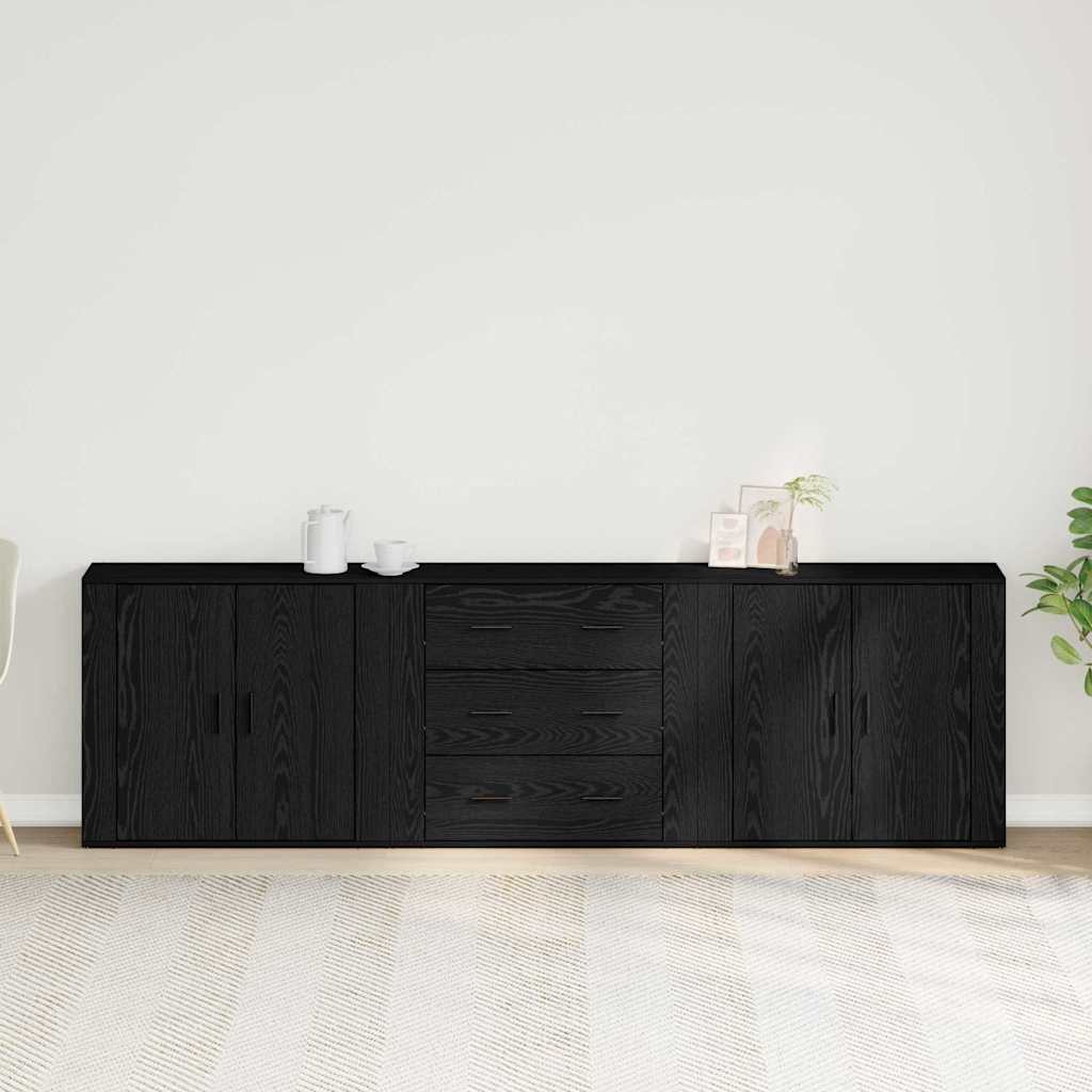 Skänk Svart Ek med låda 240 x 33 x 70 cm