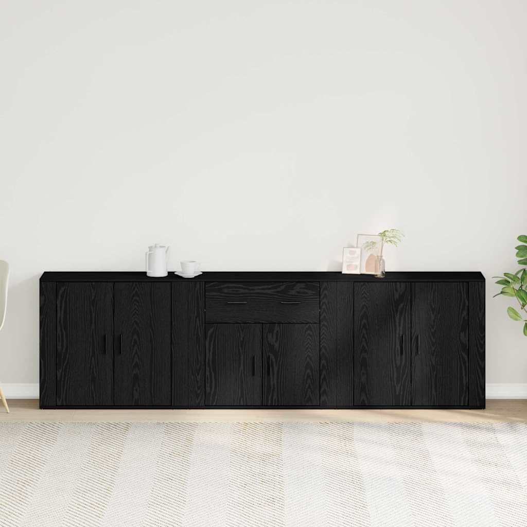 Skänk Svart Ek med låda 240 x 33 x 70 cm