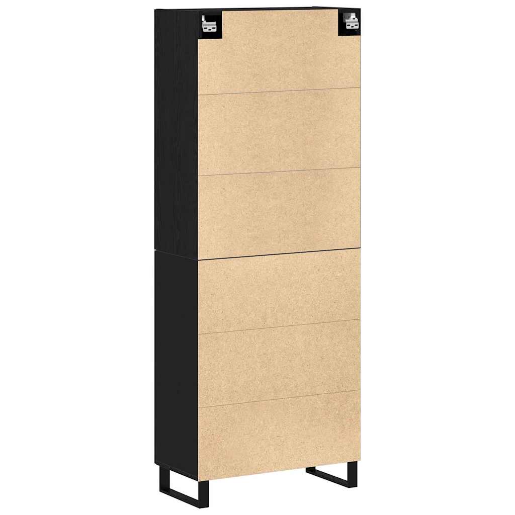 Skåp 2 pcs Svart ek 69,5 x 34 x 180 cm Konstruerat trä och glas
