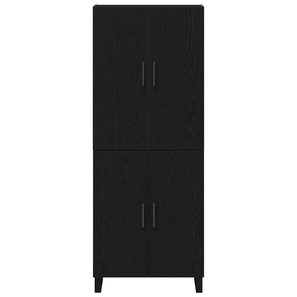 Skåp 2 pcs Svart ek 69,5 x 34 x 180 cm Konstruerat trä och glas