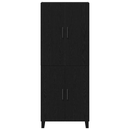 Skåp 2 pcs Svart ek 69,5 x 34 x 180 cm Konstruerat trä och glas