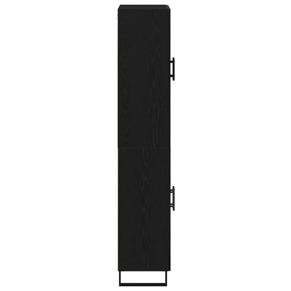 Skåp 2 pcs Svart ek 69,5 x 34 x 180 cm Konstruerat trä och glas