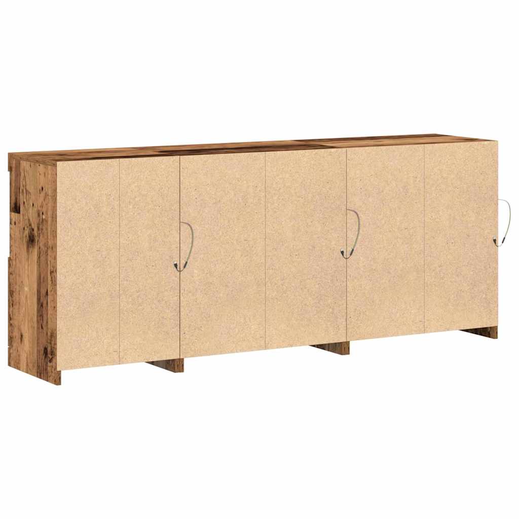 LED-sido bord Gammalt trä 162 x 37 x 67 cm Konstruerat trä