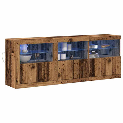 LED-sido bord Gammalt trä 181 x 37 x 67 cm Konstruerat trä