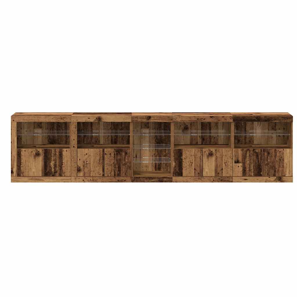 LED-sido bord Gammalt trä 283 x 37 x 67 cm Konstruerat trä