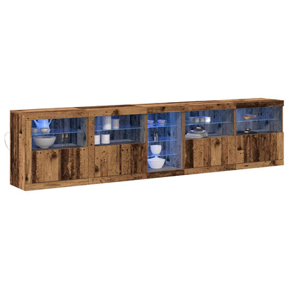 LED-sido bord Gammalt trä 283 x 37 x 67 cm Konstruerat trä