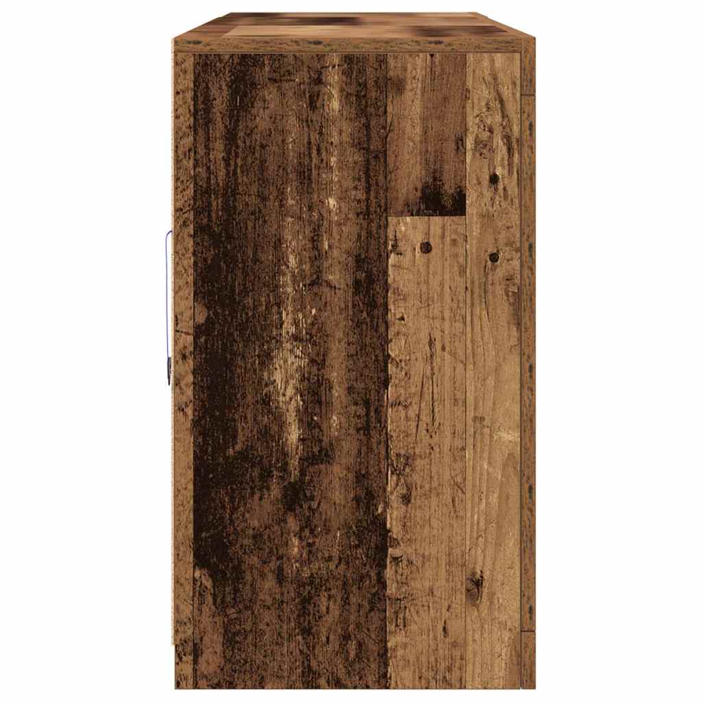 LED-sido bord Gammalt trä 283 x 37 x 67 cm Konstruerat trä