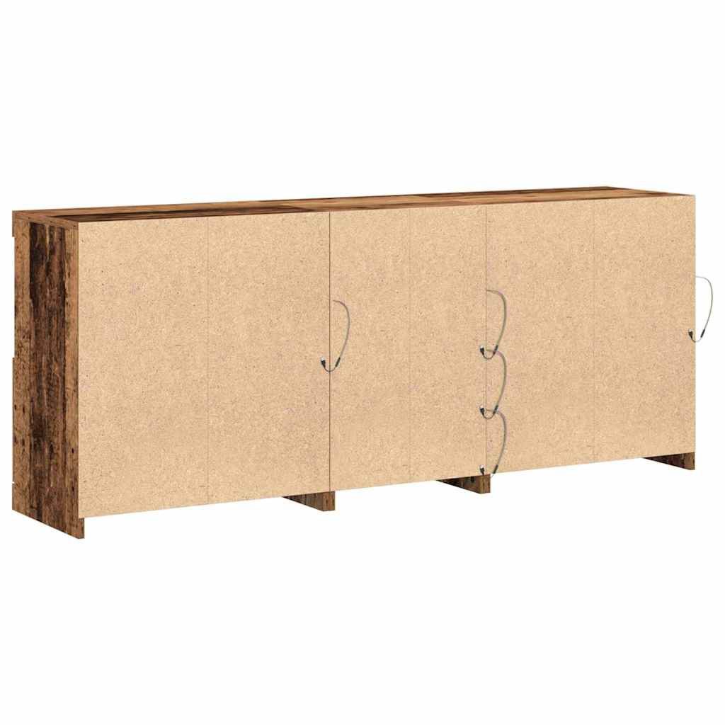 LED-sido bord Gammalt trä 162 x 37 x 67 cm Konstruerat trä
