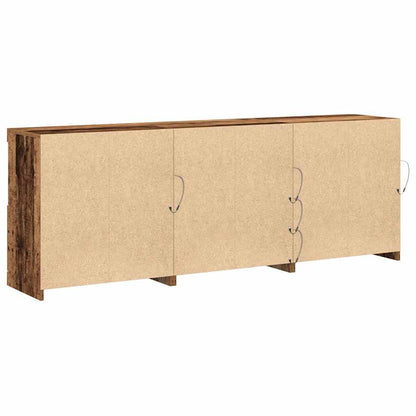 LED-sido bord Gammalt trä 181,5 x 37 x 67 cm Konstruerat trä
