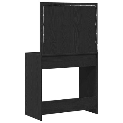 Sminkbord med låda Svart Ek 78.5 x 41 x 135 cm