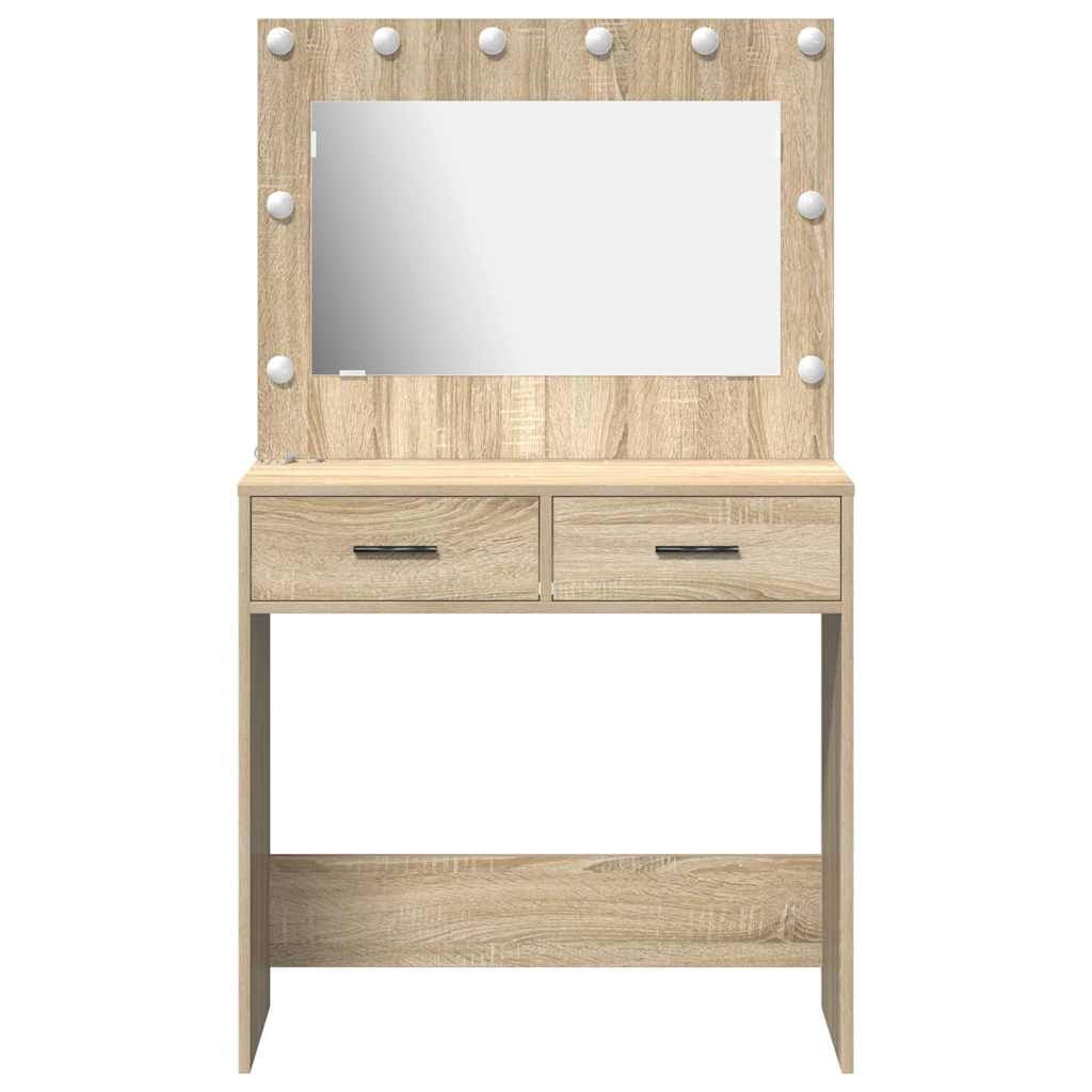 Sminkbord med låda Sonoma Ek 78.5 x 41 x 135 cm