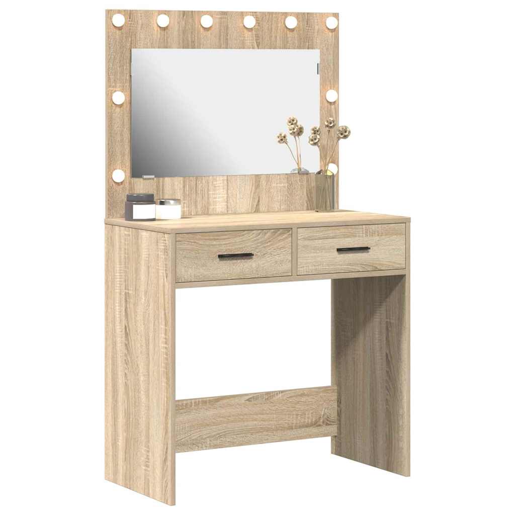 Sminkbord med låda Sonoma Ek 78.5 x 41 x 135 cm