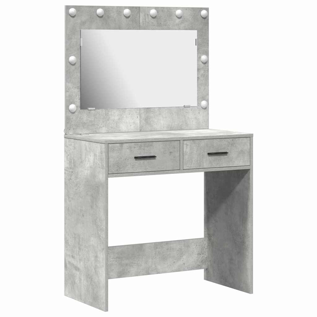 Sminkbord med låda Betonggrå 78.5 x 41 x 135 cm