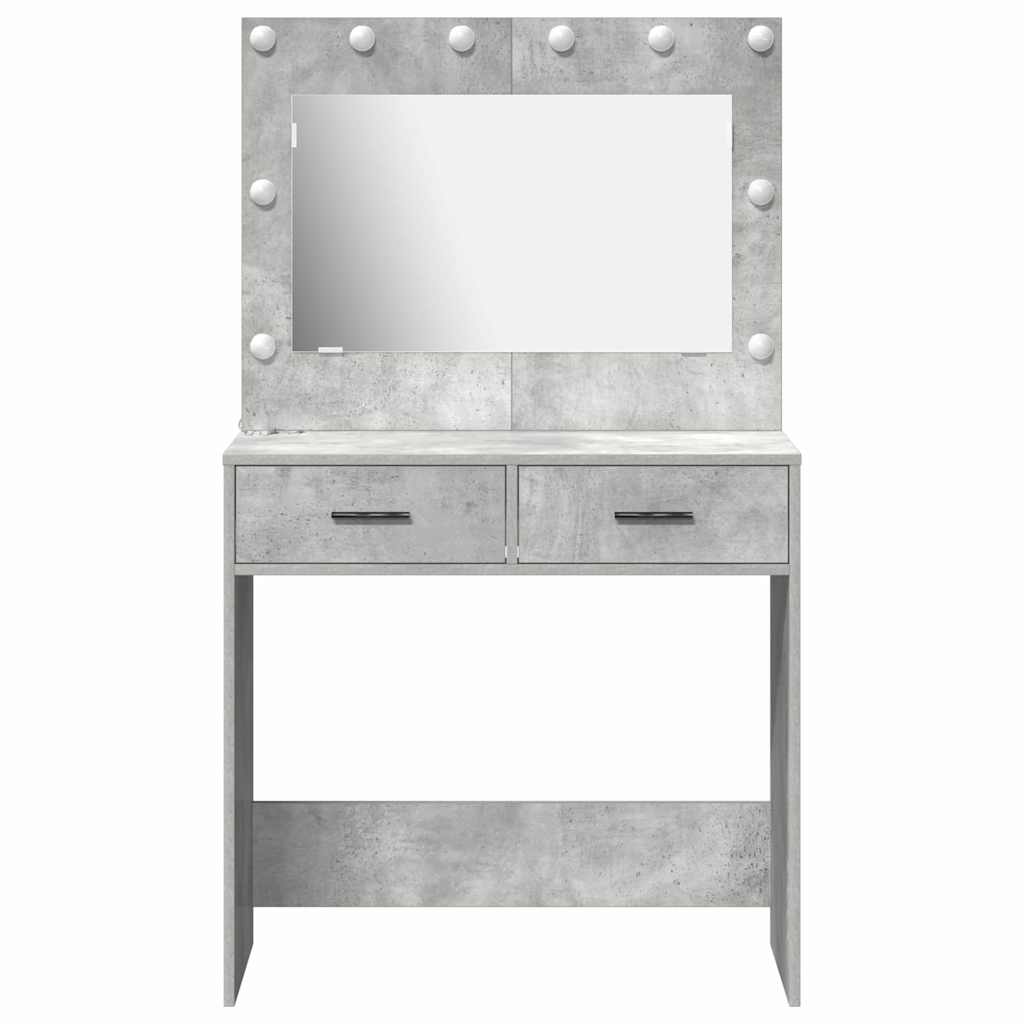 Sminkbord med låda Betonggrå 78.5 x 41 x 135 cm