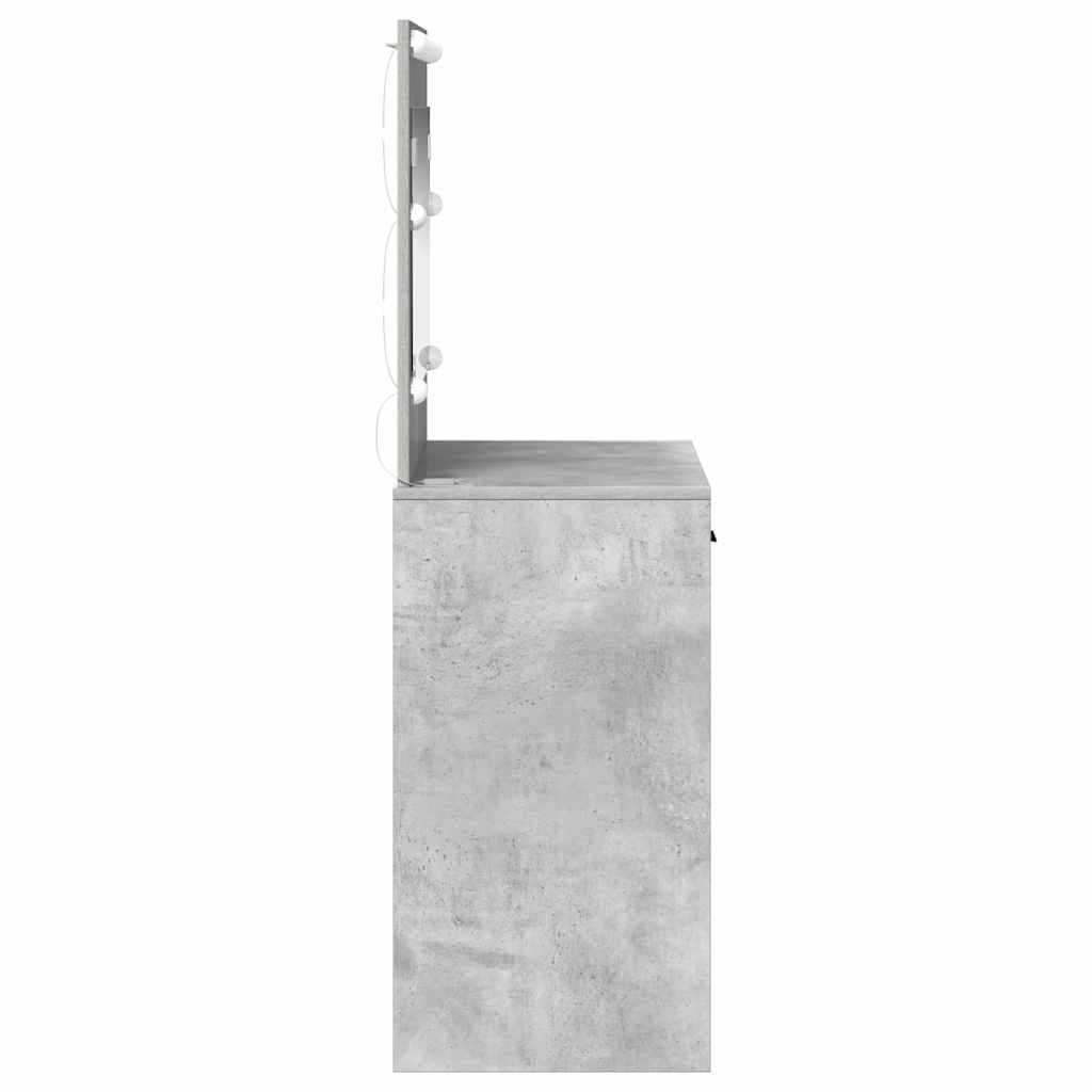 Sminkbord med låda Betonggrå 78.5 x 41 x 135 cm