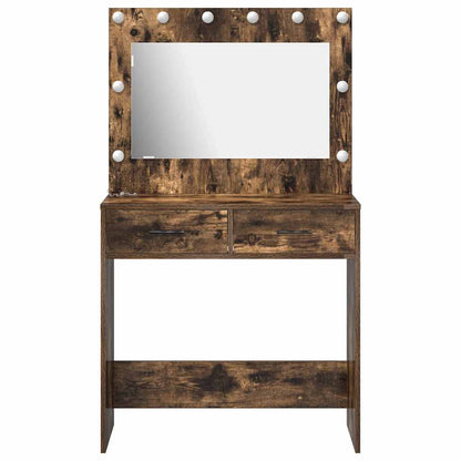 Sminkbord med låda Rökfärgad Ek 78.5 x 41 x 135 cm