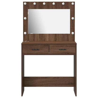 Sminkbord med låda Brun Ek 78.5 x 41 x 135 cm