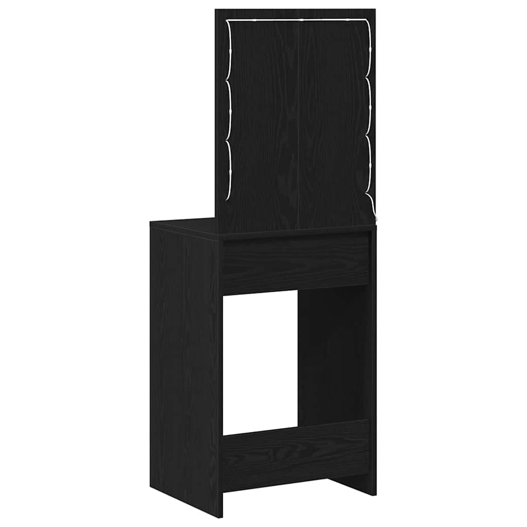 Sminkbord med låda Svart Ek 50 x 41 x 135 cm