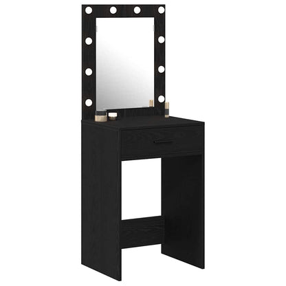 Sminkbord med låda Svart Ek 50 x 41 x 135 cm