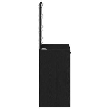 Sminkbord med låda Svart Ek 50 x 41 x 135 cm