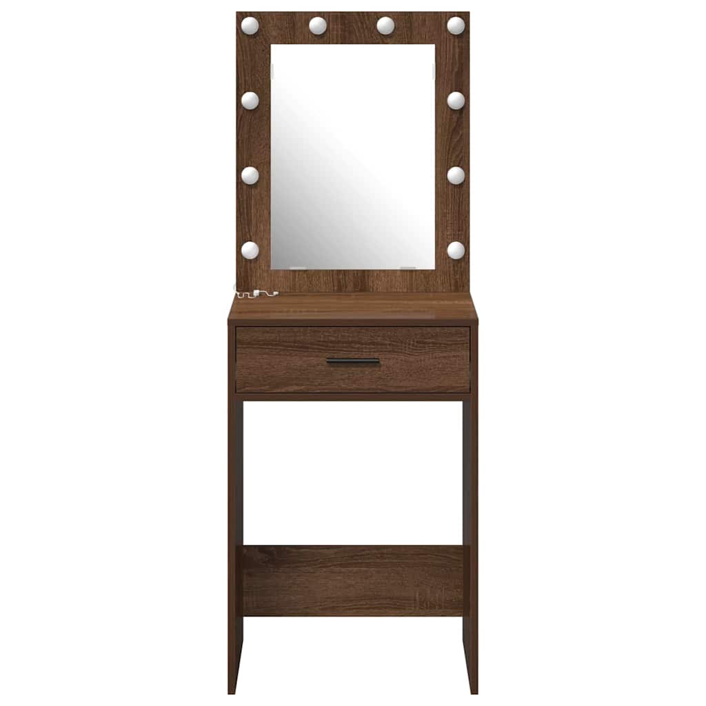 Sminkbord med låda Brun Ek 50 x 41 x 135 cm