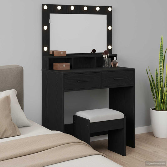 Sminkbord Svart Ek 79 x 41 x 135 cm