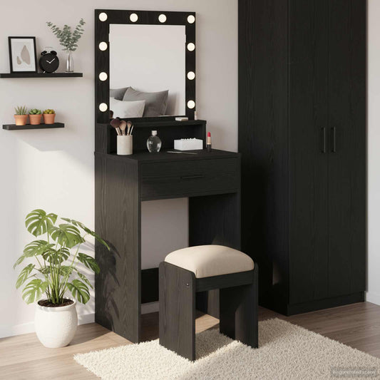 Sminkbord Svart Ek 50 x 41 x 135 cm