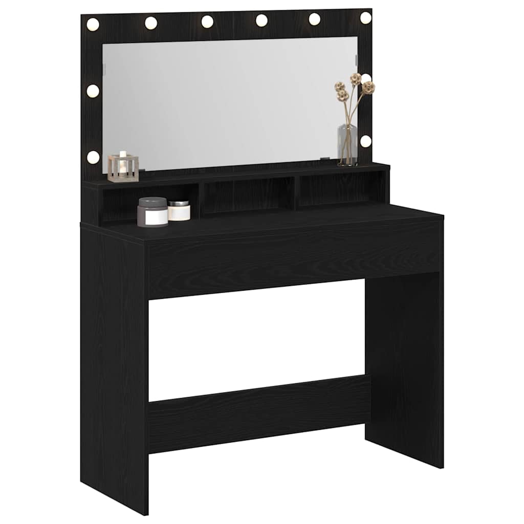 Sminkbord Svart Ek 100 x 41 x 135 cm