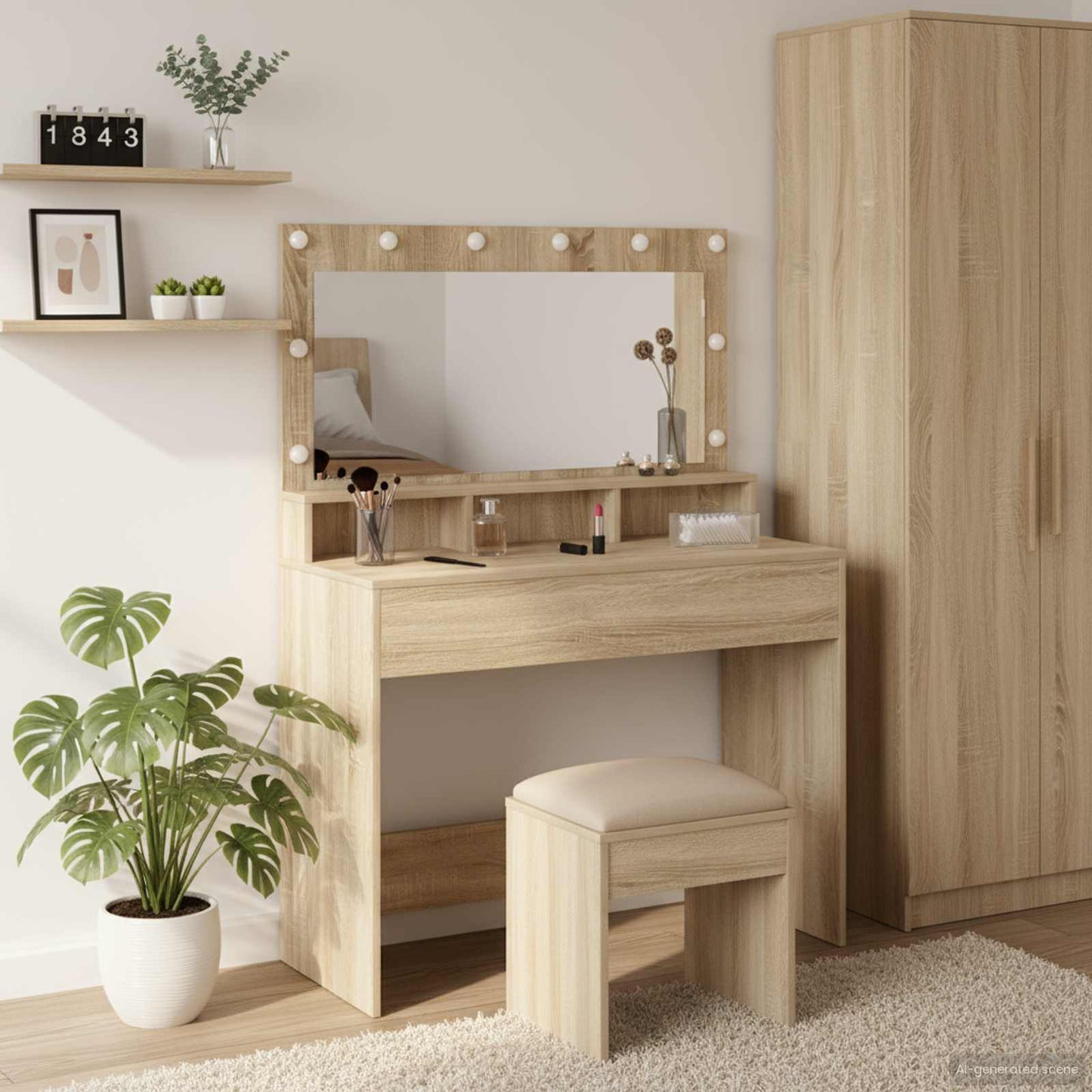 Sminkbord Sonoma Ek 100 x 41 x 135 cm
