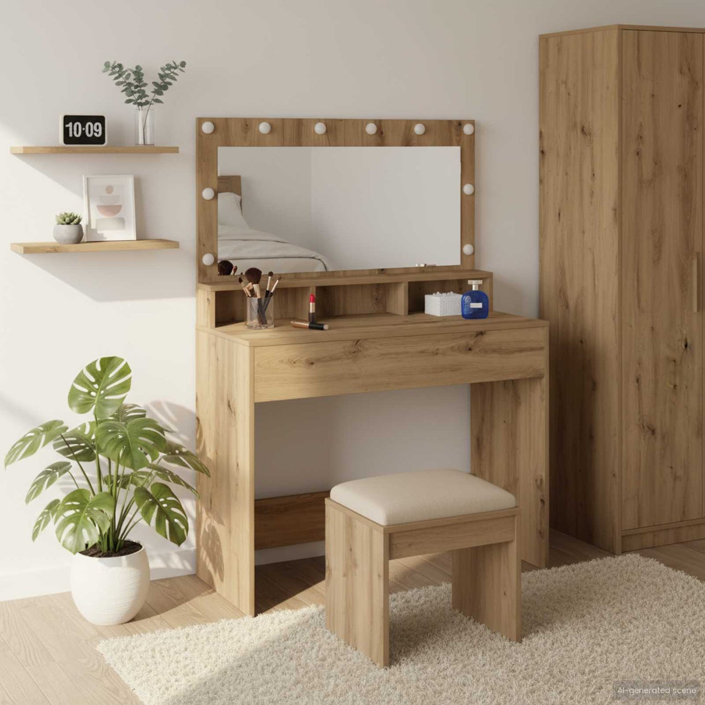 Sminkbord Artisan Ek 100 x 41 x 135 cm