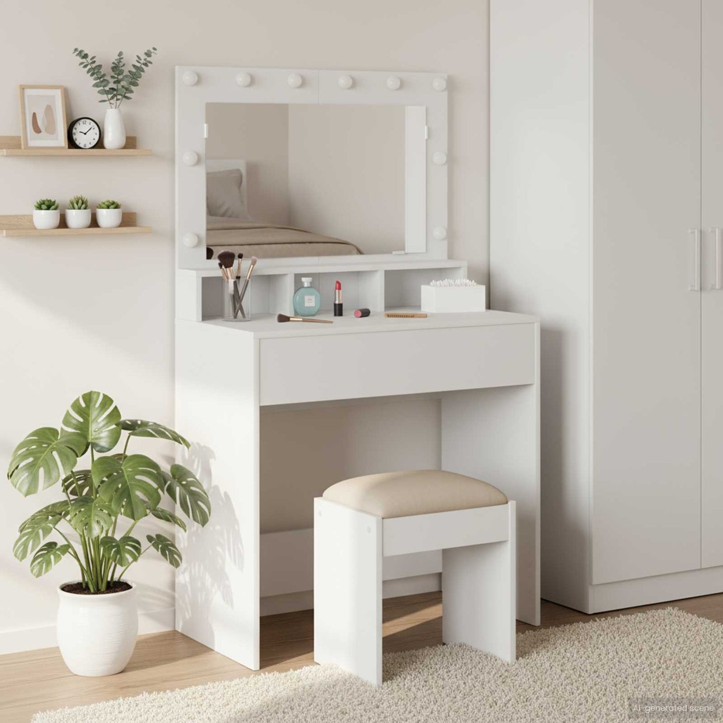 Sminkbord Vit 75,5 x 41 x 135 cm