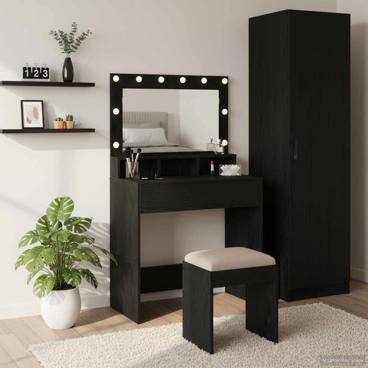 Sminkbord Svart Ek 75,5 x 41 x 135 cm