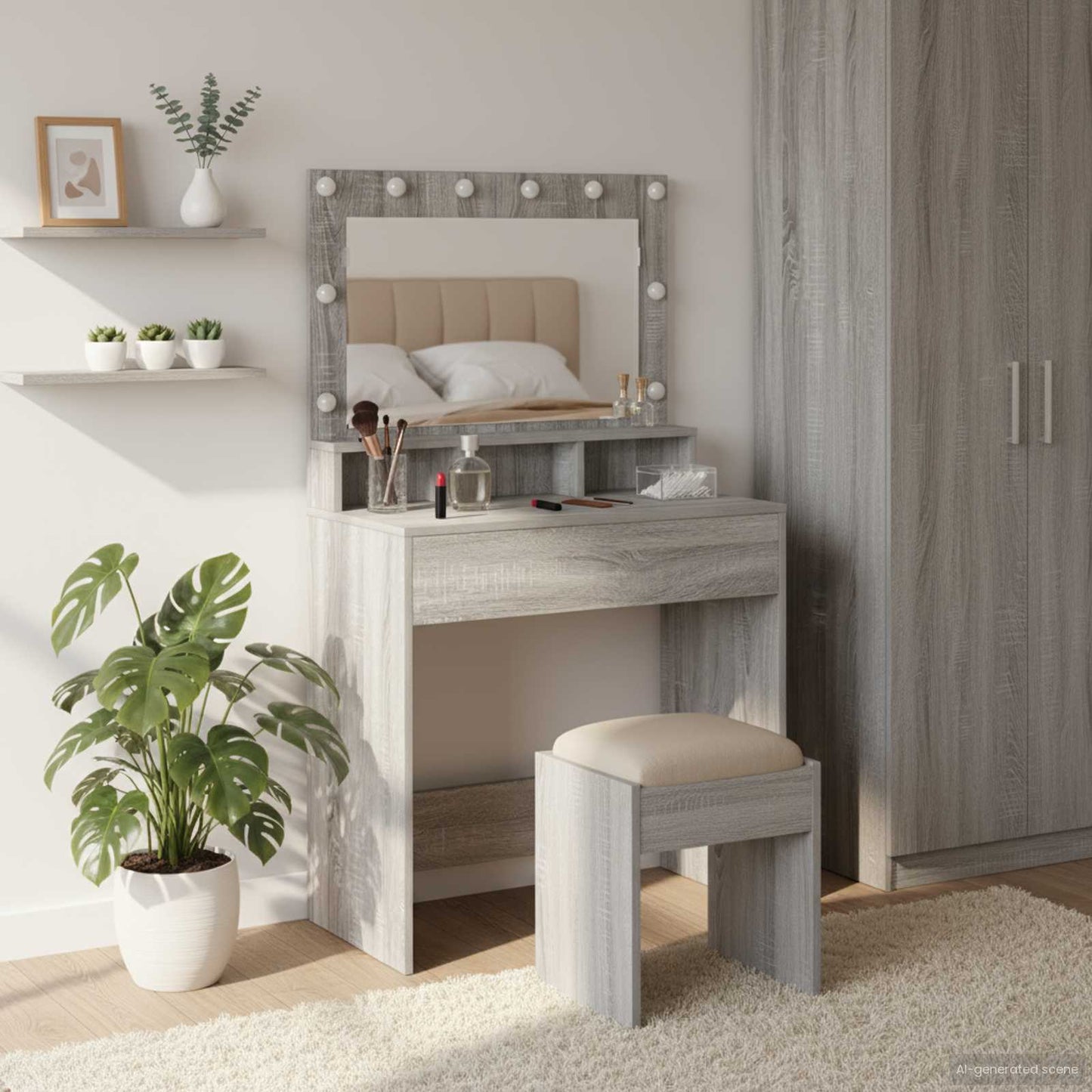 Sminkbord Sonoma Grå 75,5 x 41 x 135 cm