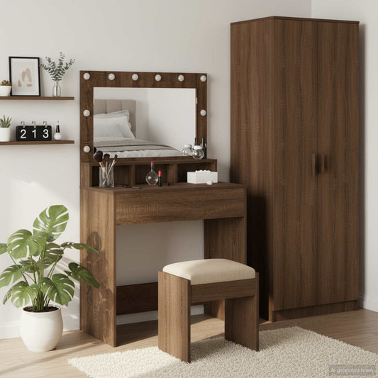 Sminkbord Brun Ek 75,5 x 41 x 135 cm
