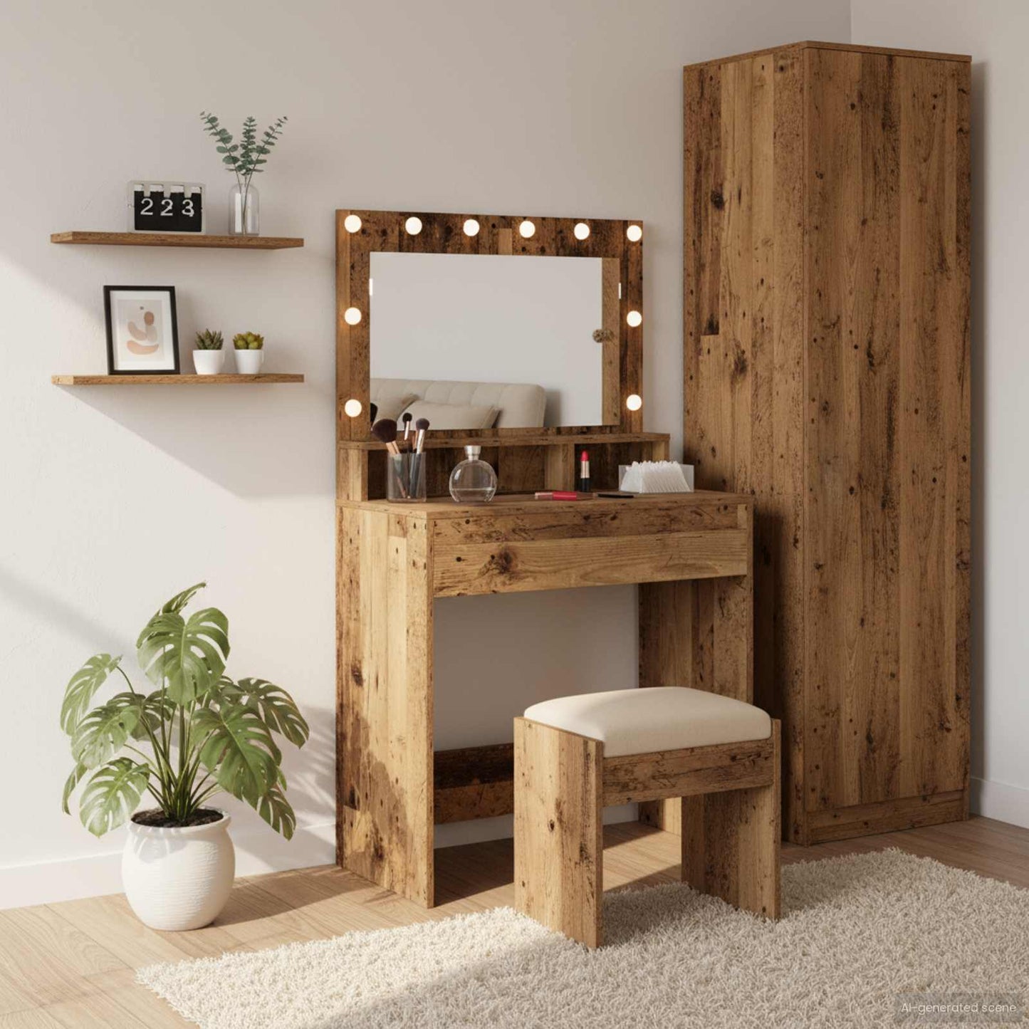Sminkbord Gammalt Trä 75,5 x 41 x 135 cm