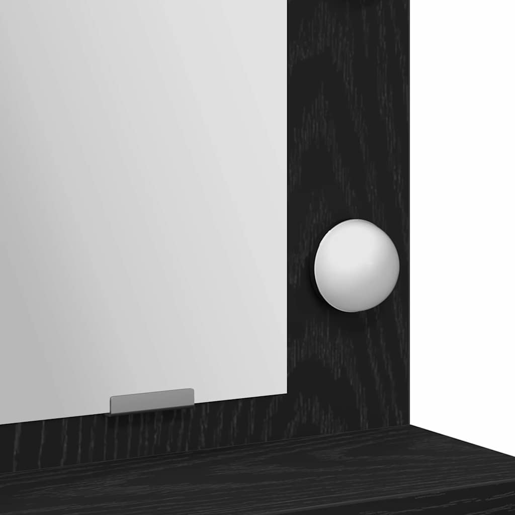Sminkbord med hylla Svart Ek 50 x 41 x 135 cm