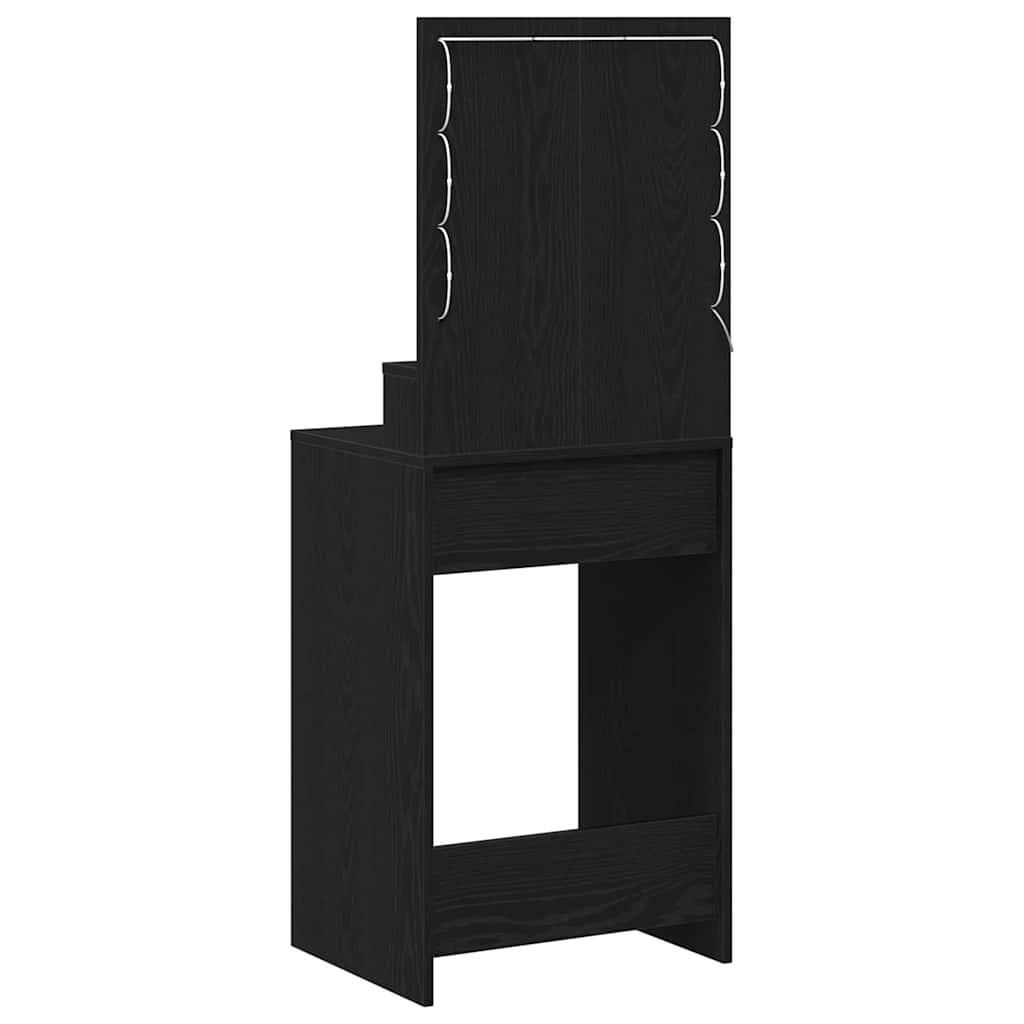 Sminkbord med hylla Svart Ek 50 x 41 x 135 cm